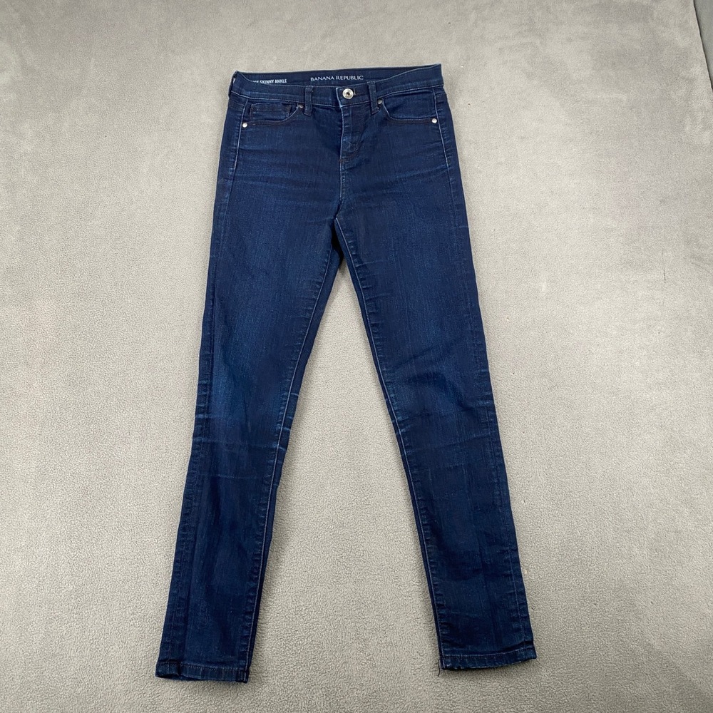 Banana Republic Womens Skinny Ankle Jeans Dark Wash Indigo Blue Size 26